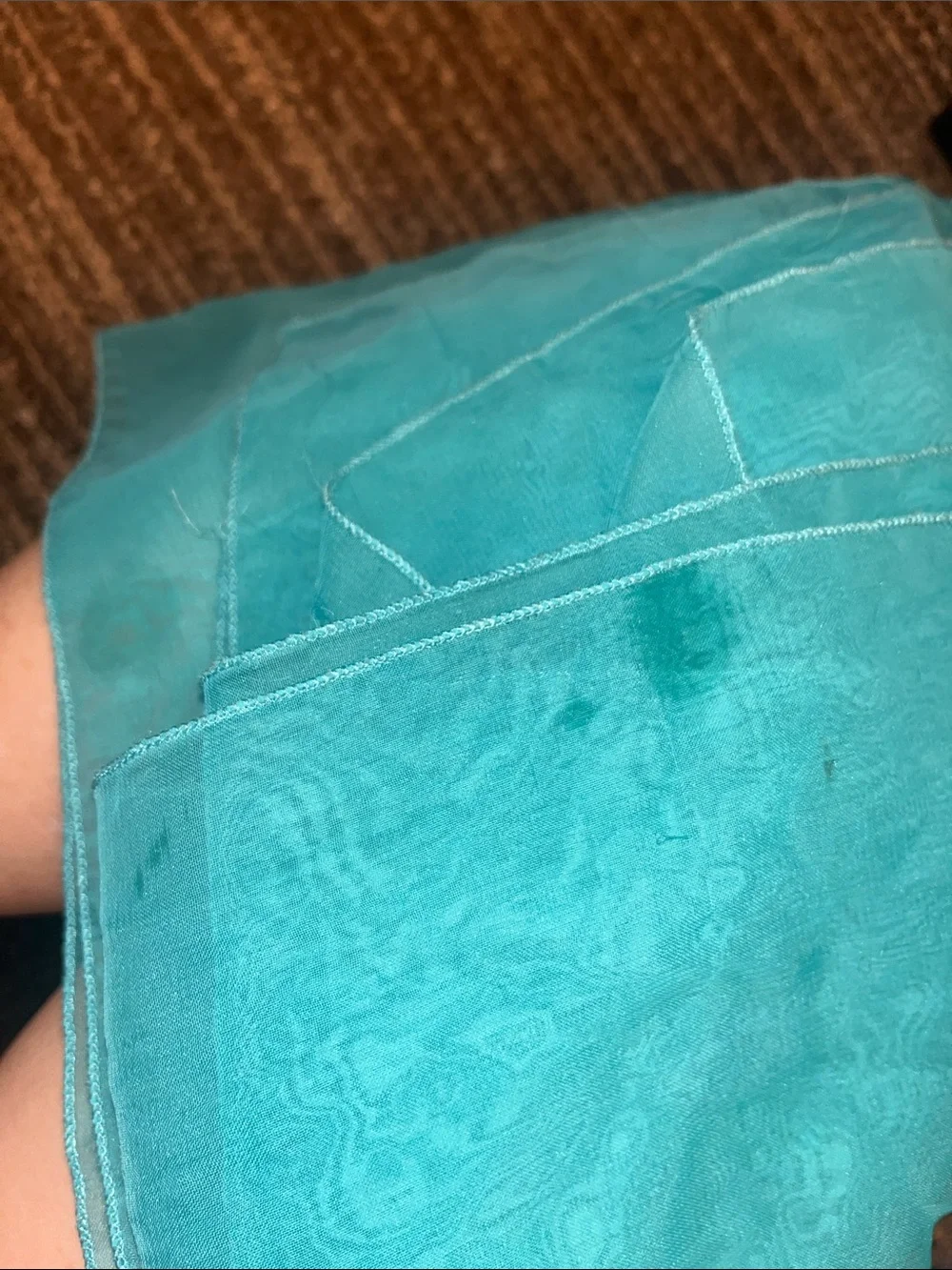 Lightweight Teal / Turquoise Scarf or Headwrap Sheer S32